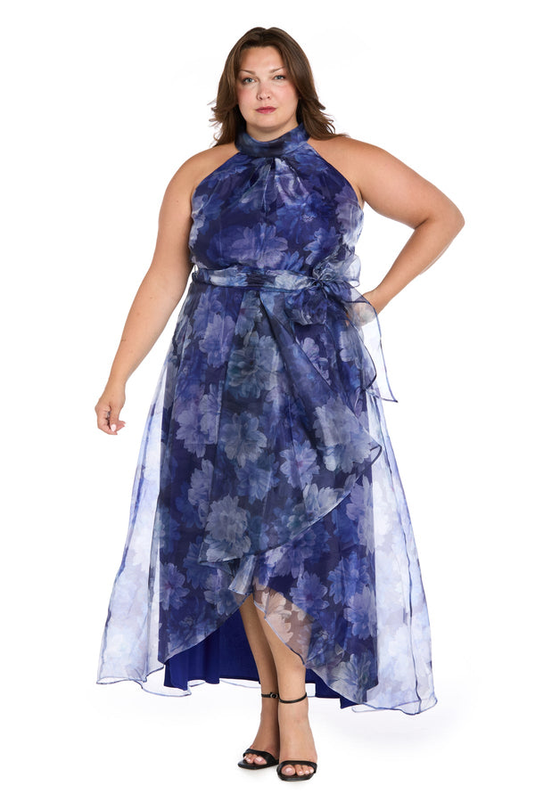 R&M Richards 5005W Print Formal Long Plus Size Dress