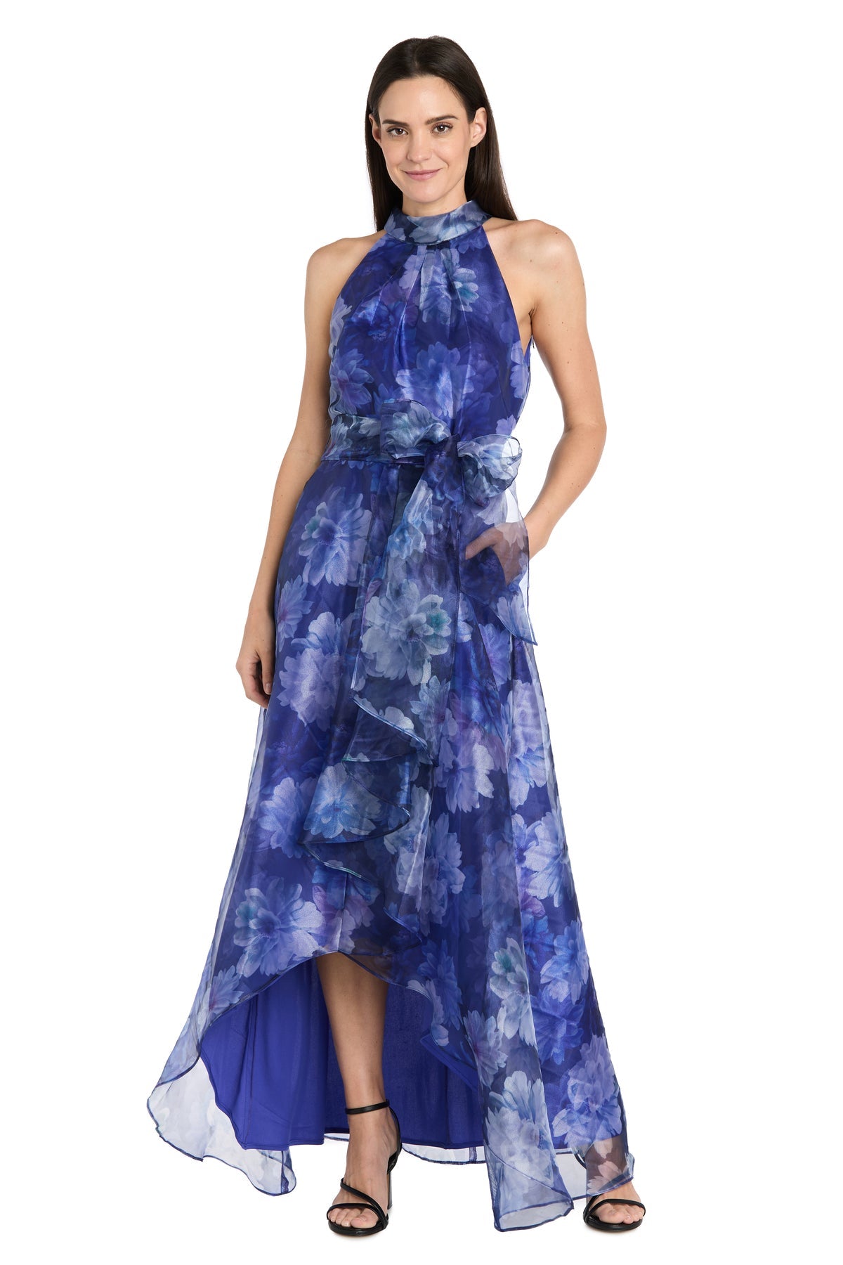 Prom Dresses Floral Print Long Prom Formal Dress Ultra Marine