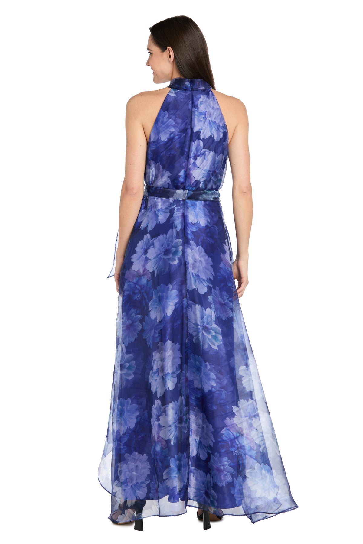 Prom Dresses Floral Print Long Prom Formal Dress Ultra Marine