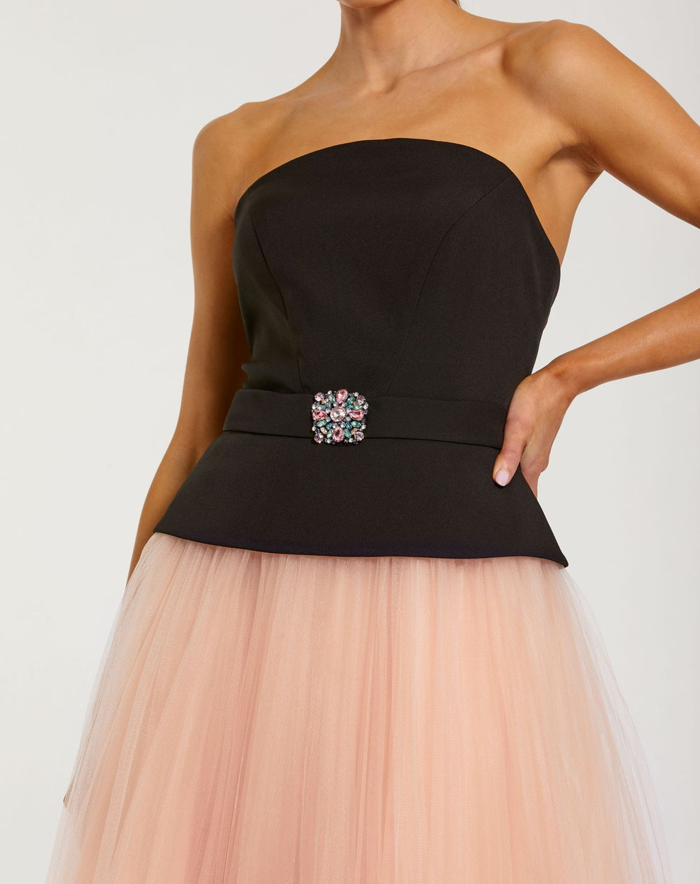 Cocktail Dresses Short A Line Cocktail Tea Length Dress Mac Duggal 50063 Black Pink