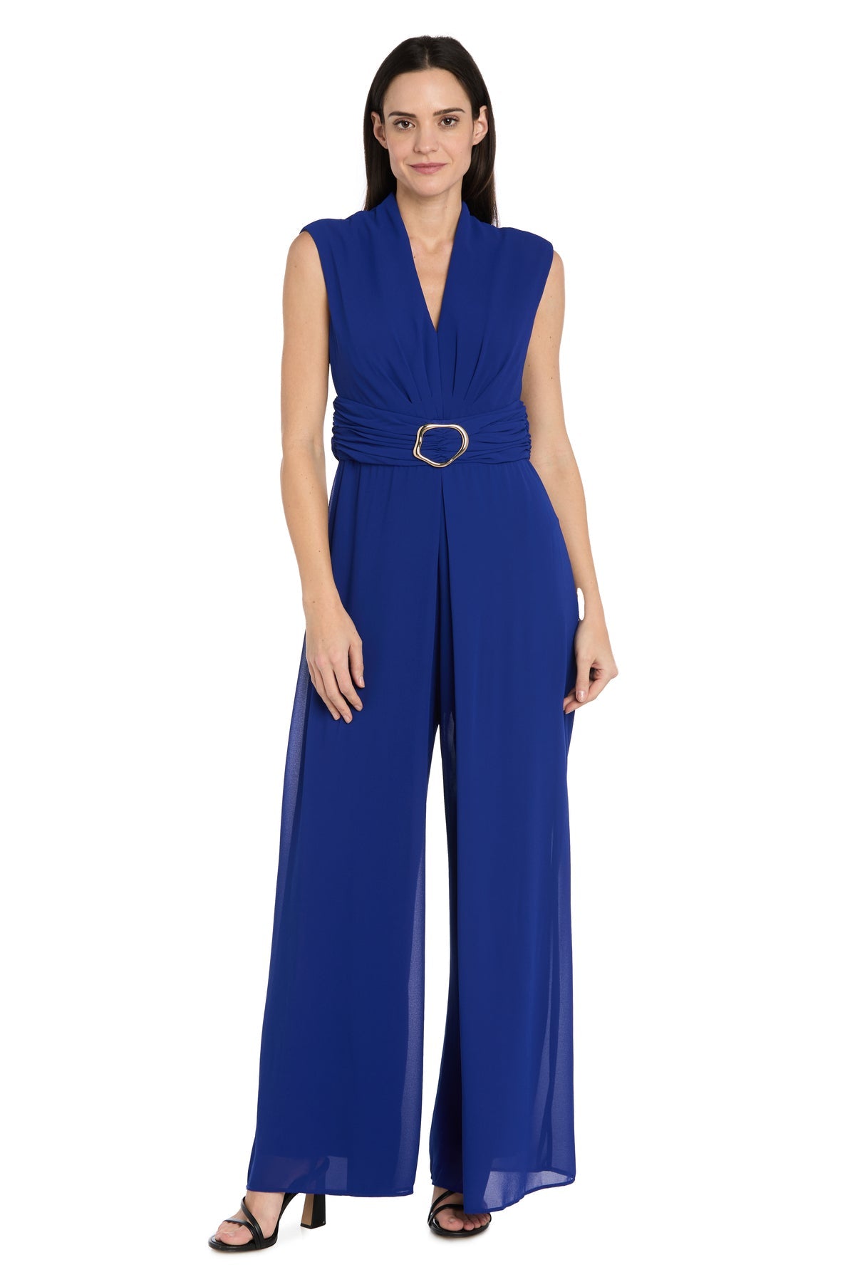 V-Neck Sleeveless Chiffon Jumpsuit by R&M Richards 5006 in Royal
