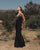 Formal Dresses Beaded Long Formal Fitted Evening Gown Black