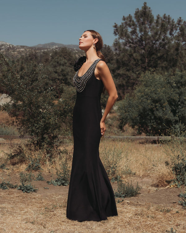 Beaded Long Evening Gown Formal Fitted Mac Duggal 50090