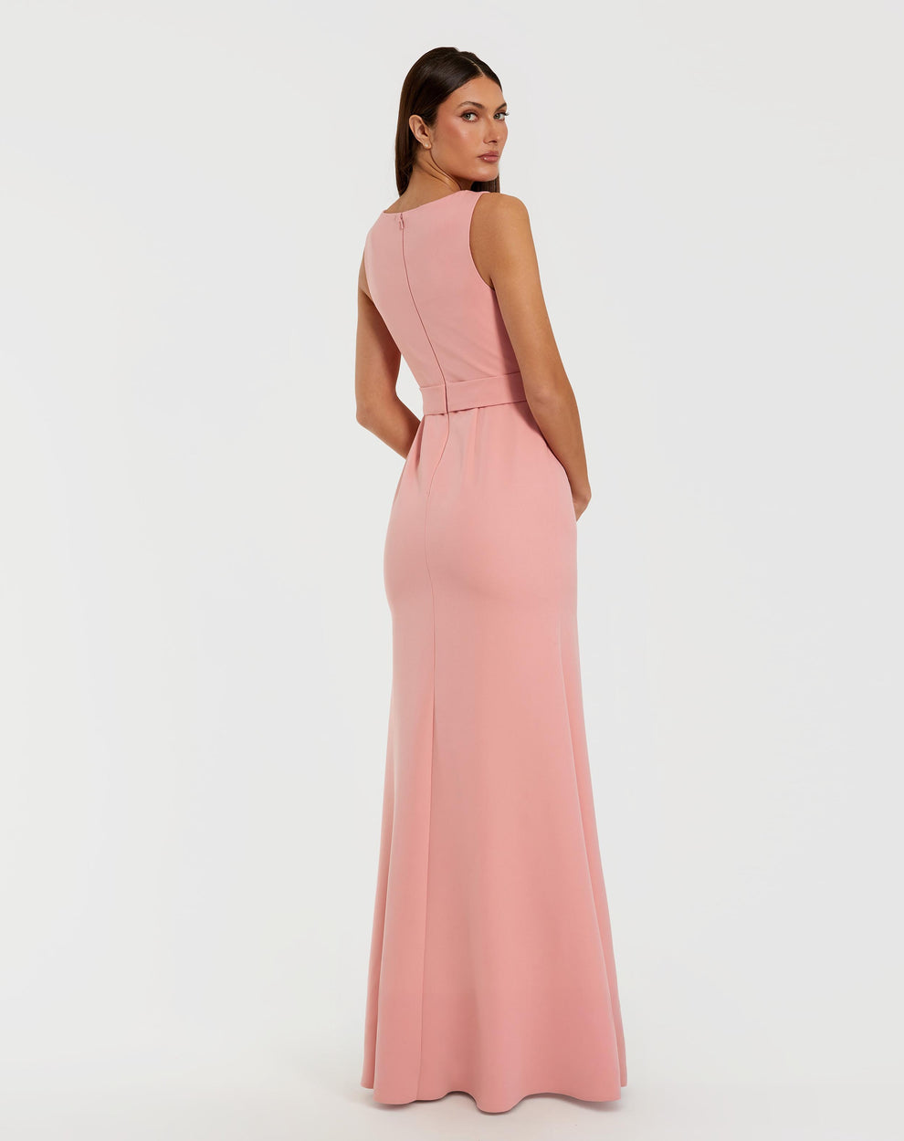 Formal Dresses Long 3D Floral A Line Fitted Formal Dress Mac Duggal 50097 Rose