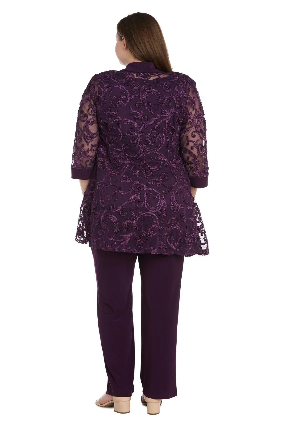 Plum 20W R&M Richards 5012W Plus Size Long Formal Pant Suit Sale