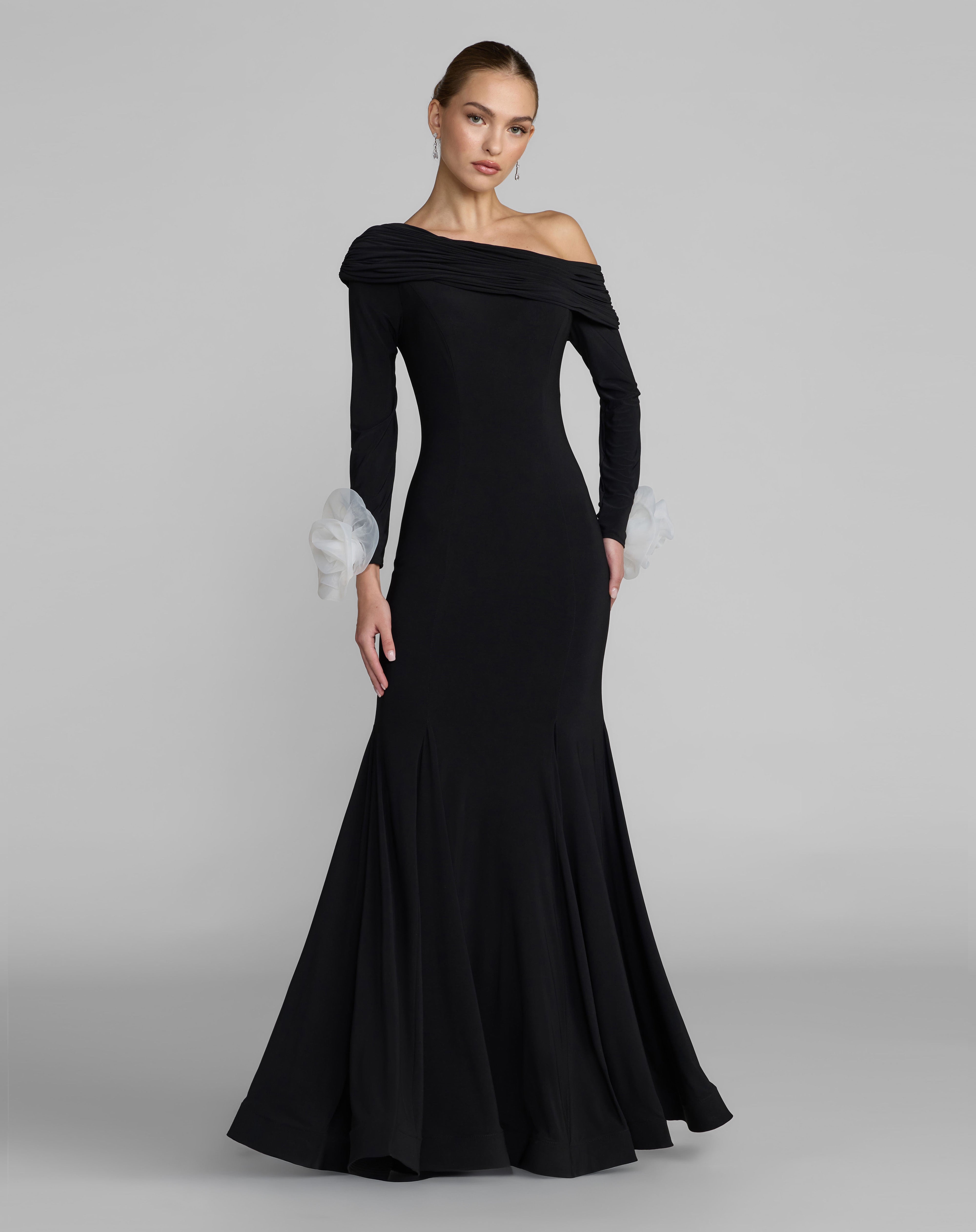 Off-the-Shoulder Floor-Length Jersey Formal Mermaid Mac Duggal 50134