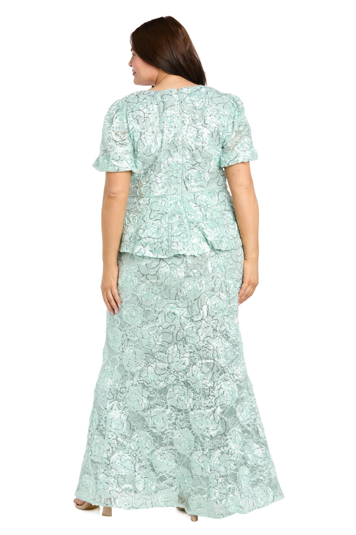 Scoop Floor-Length Lace Formal A-Line R&M Richards 5016W