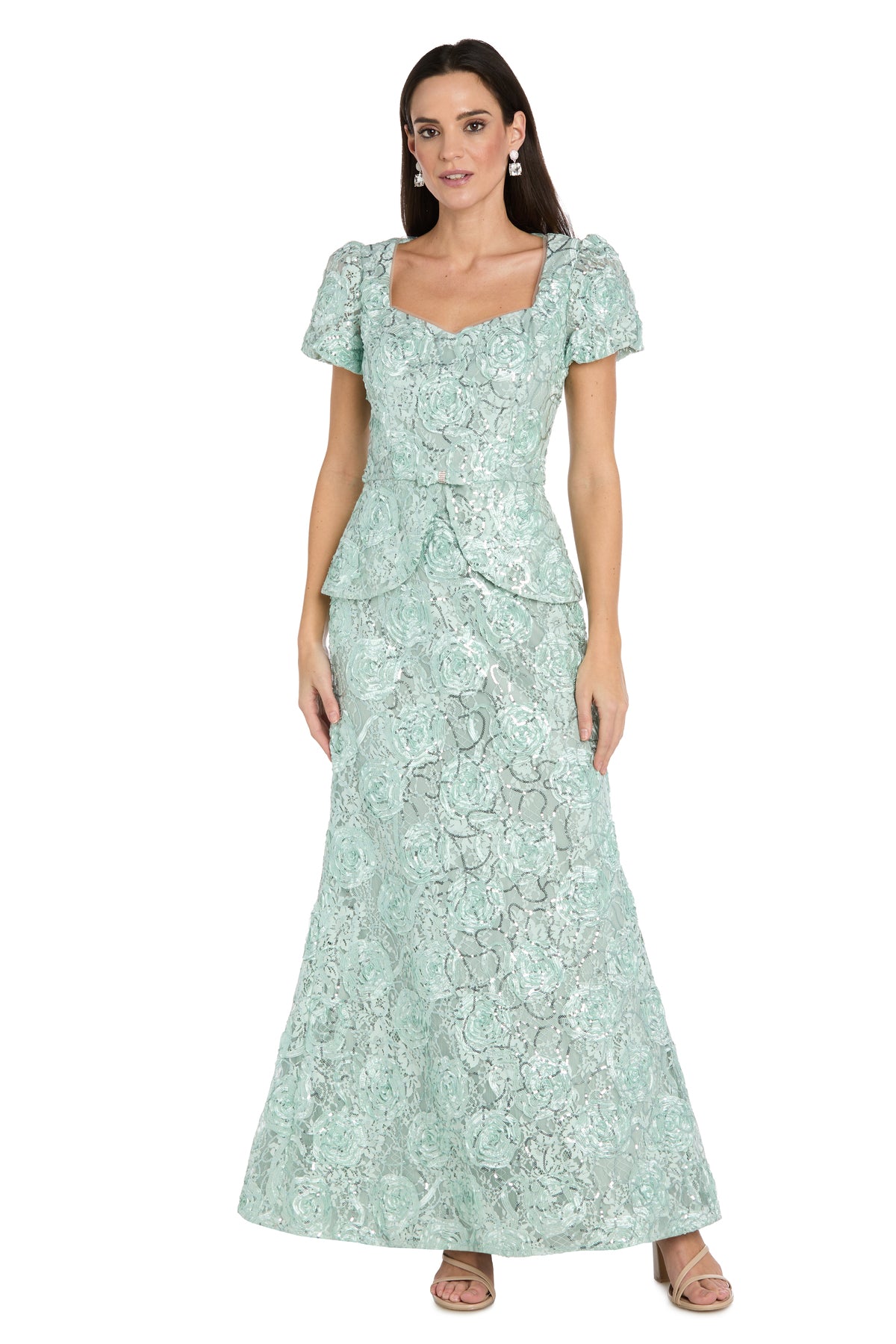 Sweetheart Neck Long Lace Formal Dress by R&M Richards 5016 in Sage