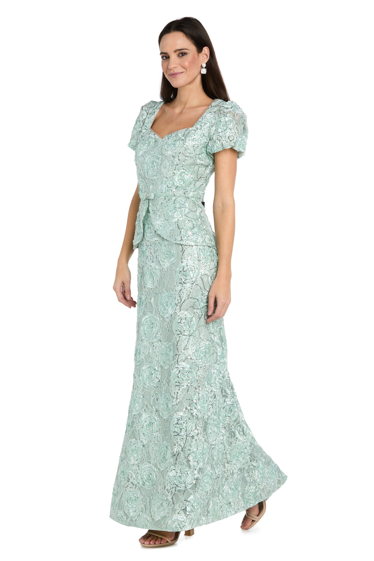 Sweetheart Neck Long Lace Formal Dress by R&M Richards 5016 in Sage