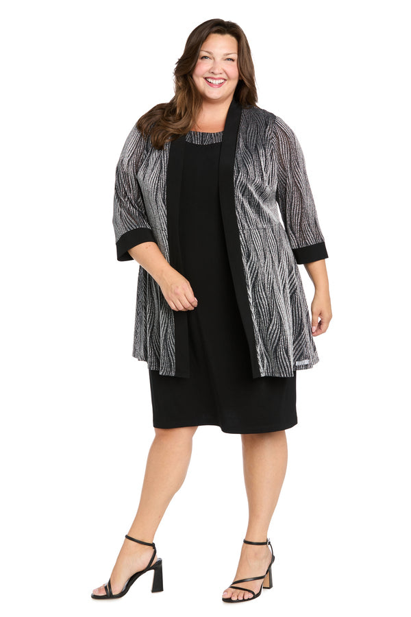 Square Neck Knee Length Jersey Cocktail Dress by R&M Richards 5023W