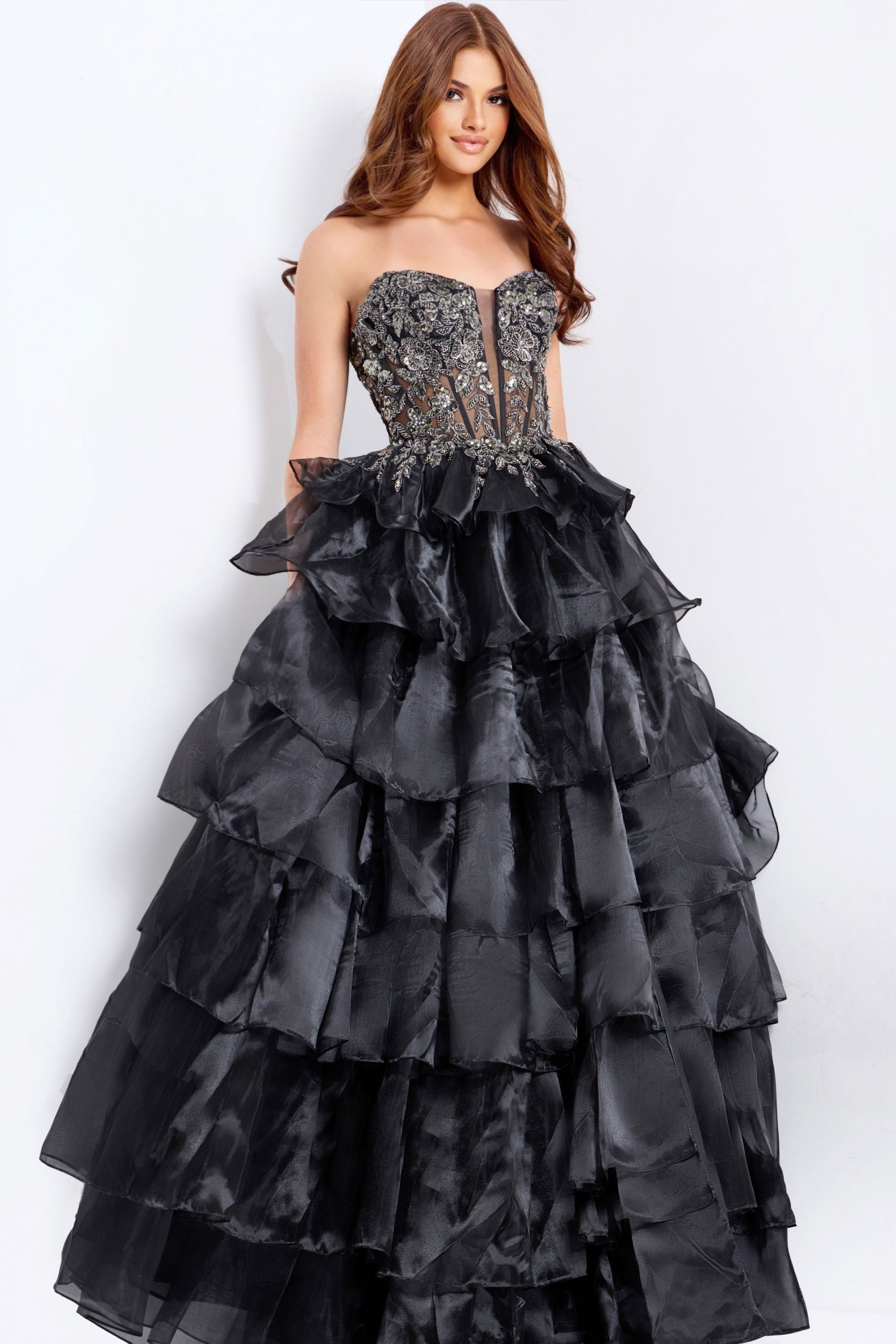 Prom Dresses Long Formal Corset Beaded Prom Dress Black