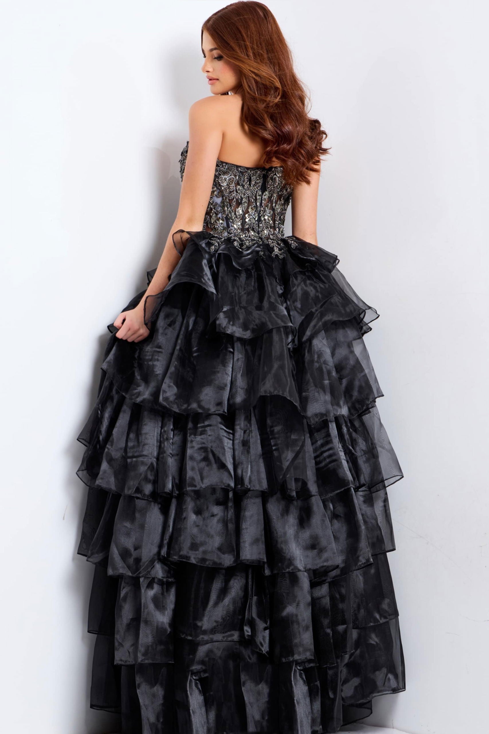 Prom Dresses Long Formal Corset Beaded Prom Dress Black