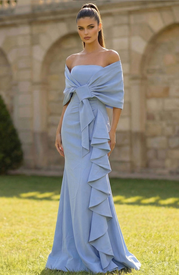 Long Formal Ruffle Fitted Evening Dress Jovani 50270