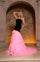 Prom Dresses Long Formal Velvet Tiered Mermaid Prom Dress Black Pink