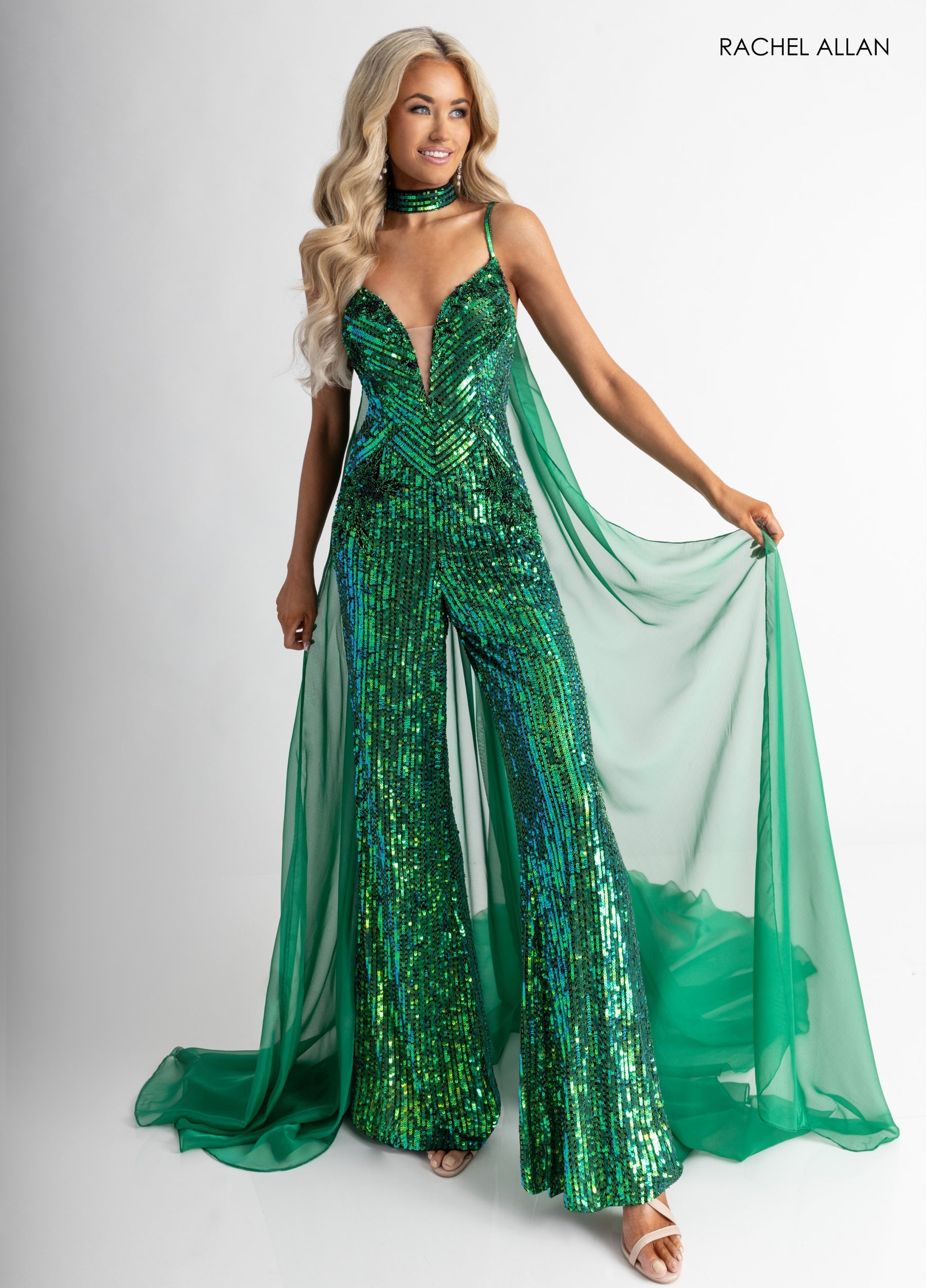 Jumpsuit Long Formal Sequin Jumpsuit Black Emerald