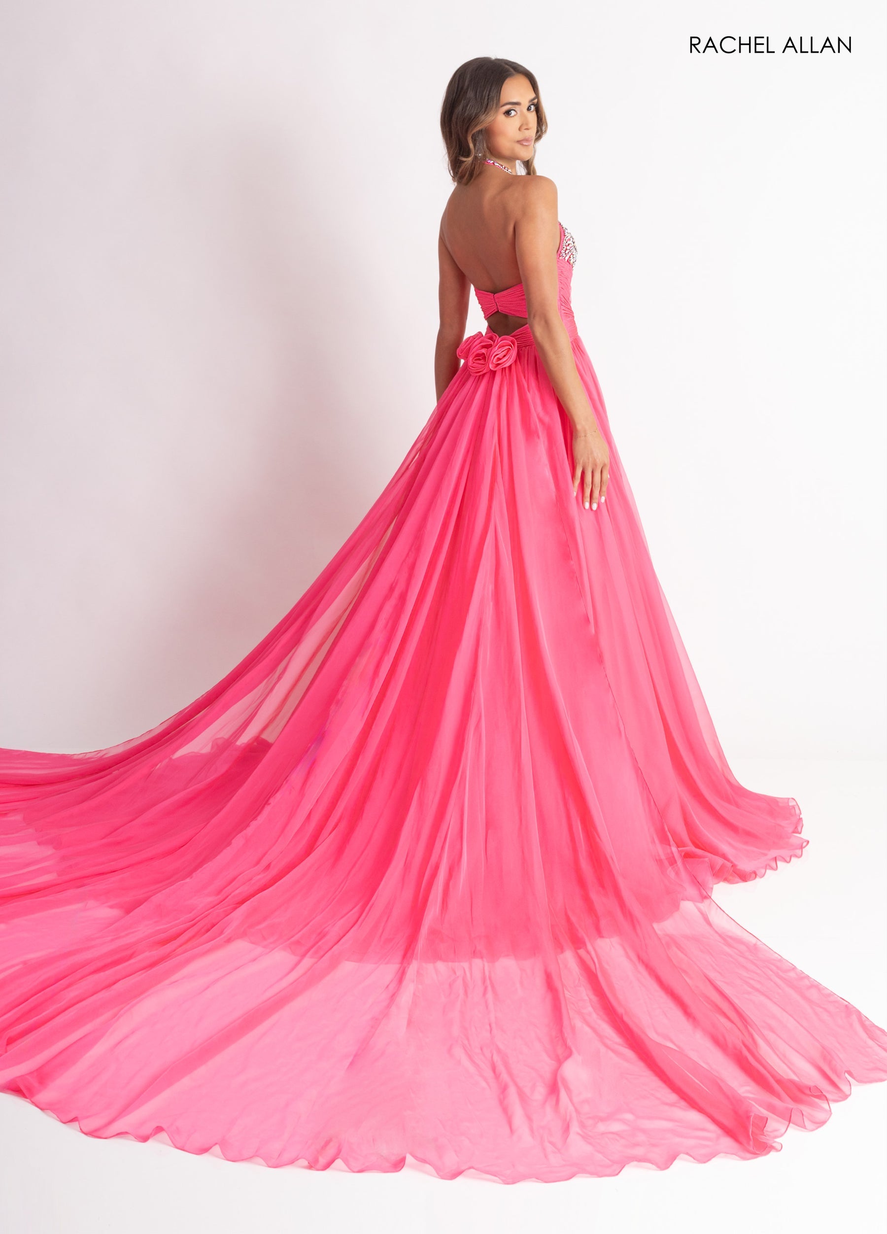 Prom Dresses Long Formal Beaded A Line Prom Dress Hot Pink