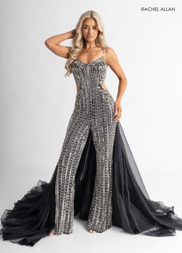 Rachel Allan 50400 Long Formal Detachable Overskirt Jumpsuit