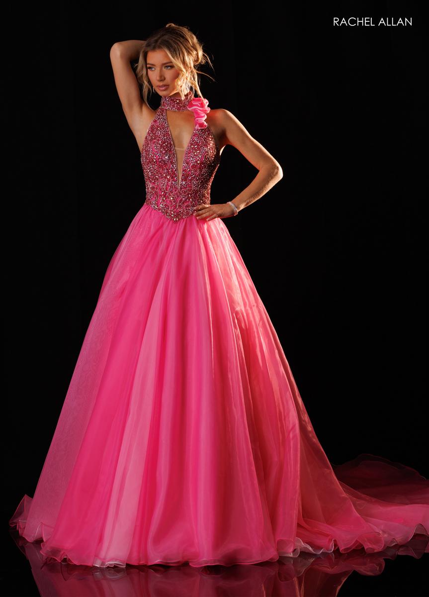 Halter Floor-Length Tulle Prom Ball Gown Rachel Allan 50420