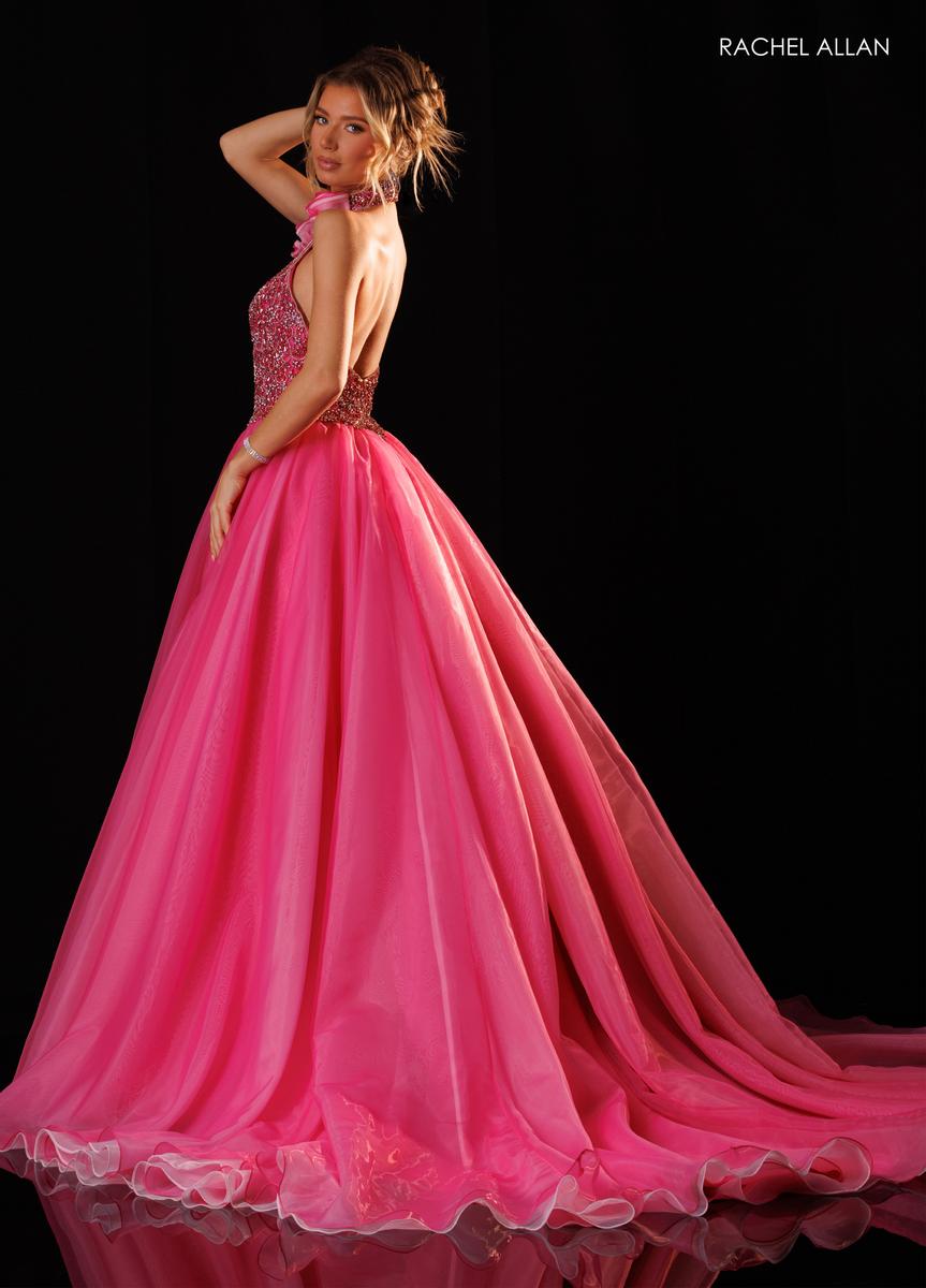 Halter Floor-Length Tulle Prom Ball Gown Rachel Allan 50420