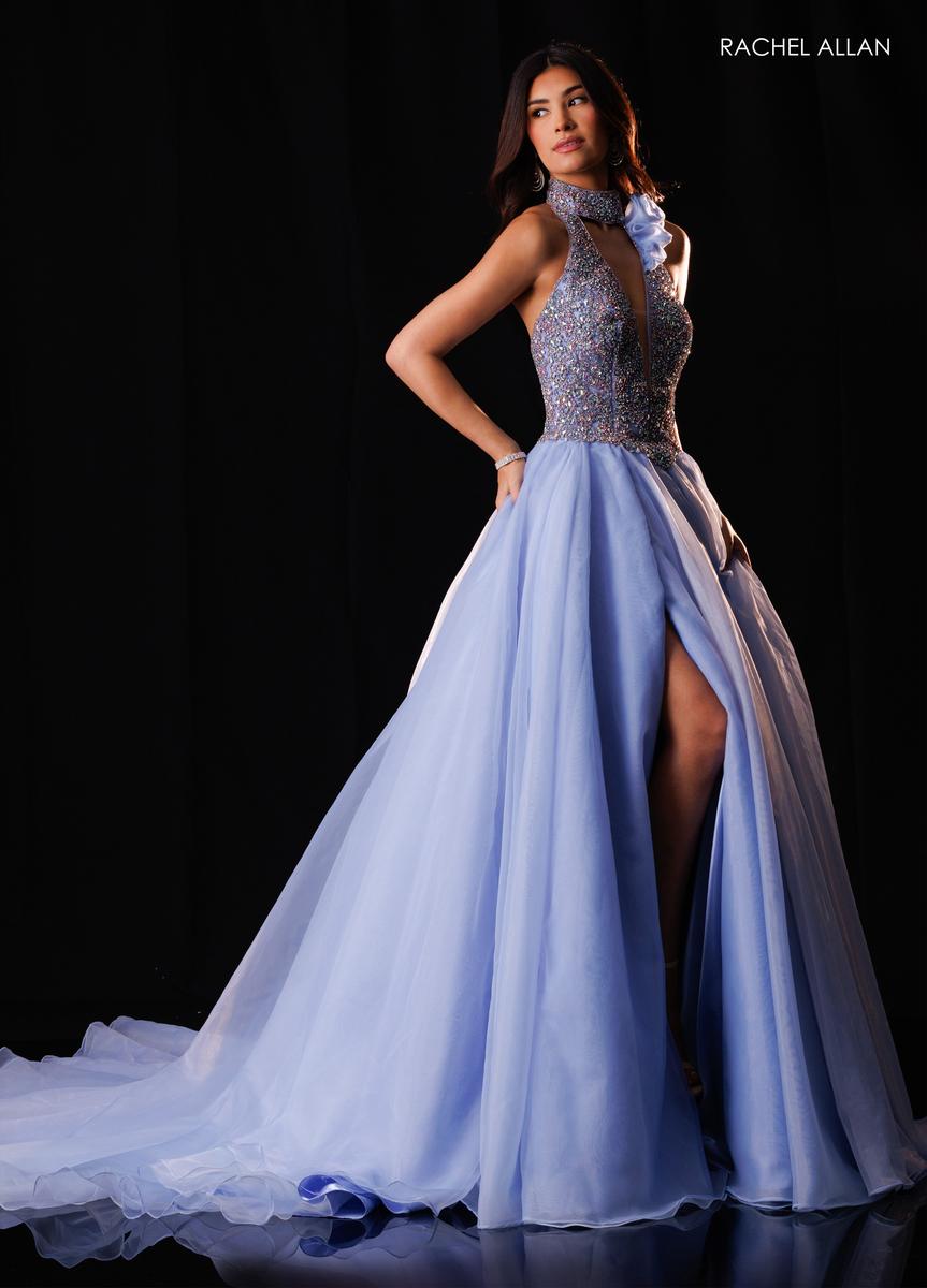 Halter Floor-Length Tulle Prom Ball Gown Rachel Allan 50420