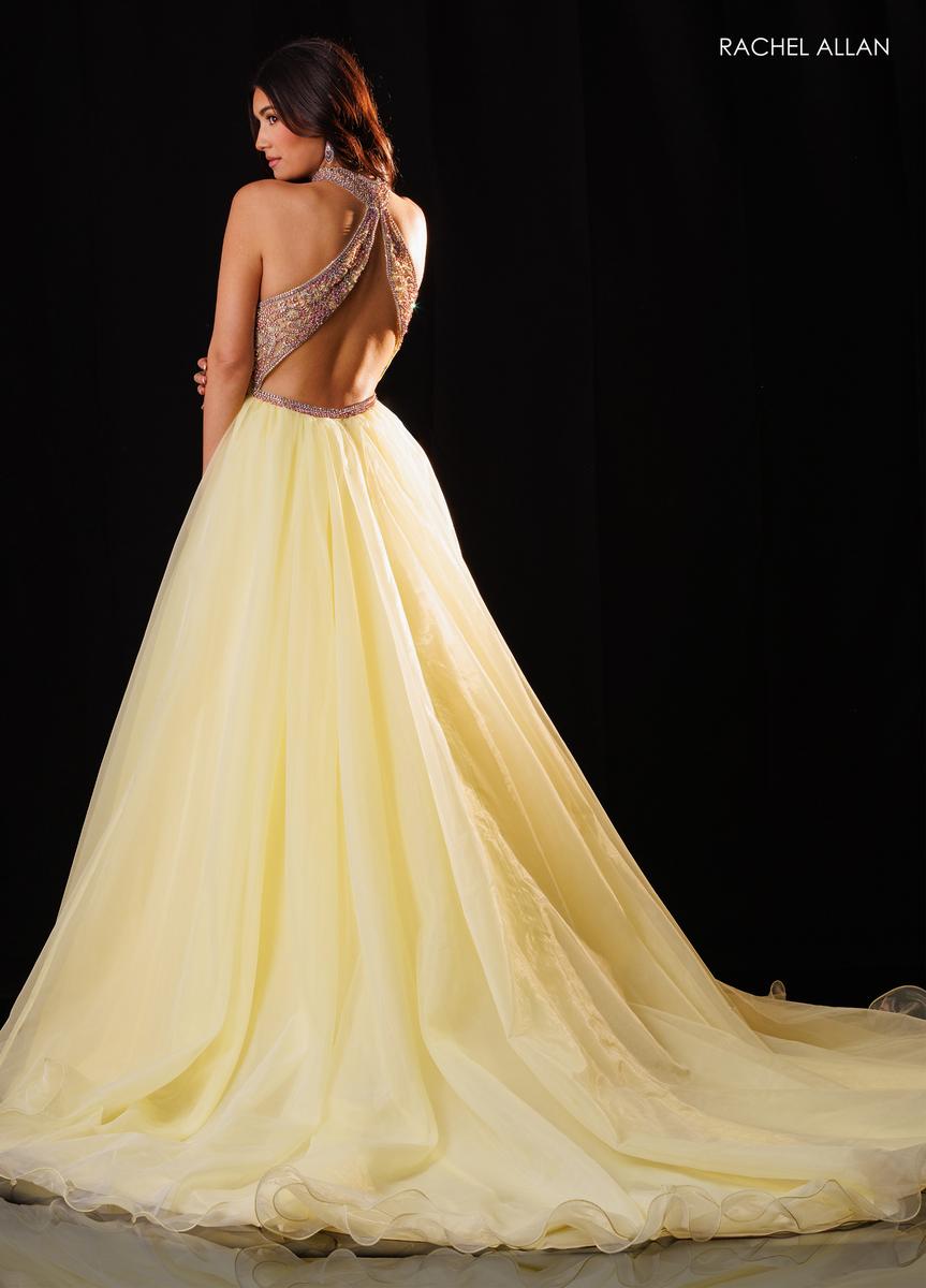Strapless Curved Neck Floor-Length Tulle Prom Ball Gown Rachel Allan 50424