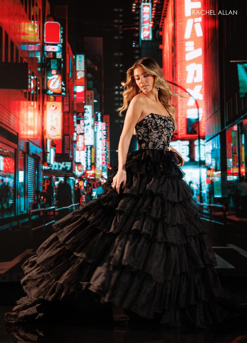 Strapless Straight Neck Floor-Length Tulle Formal Ball Gown Rachel Allan 50431