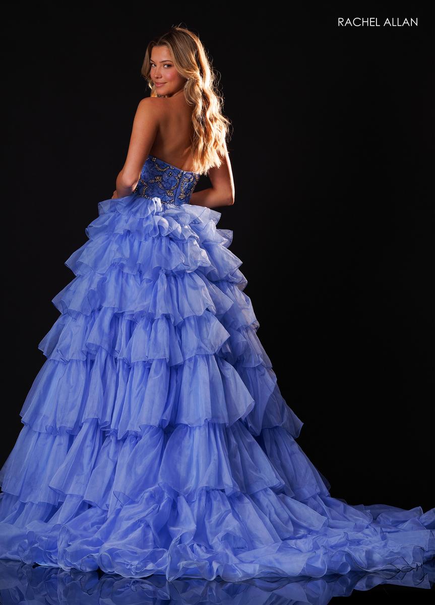 Strapless Straight Neck Floor-Length Tulle Formal Ball Gown Rachel Allan 50431