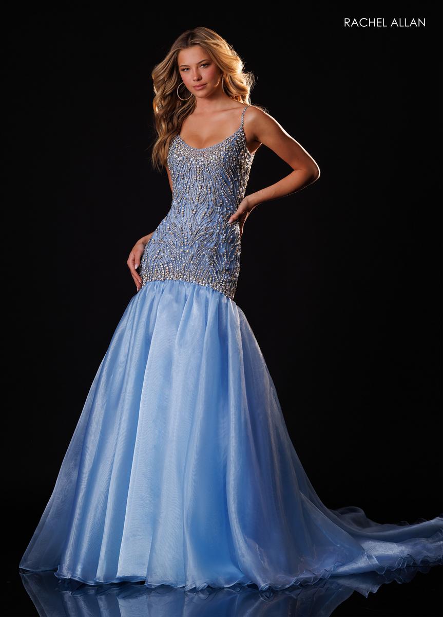 Scoop Floor-Length Satin Formal Mermaid Rachel Allan 50433