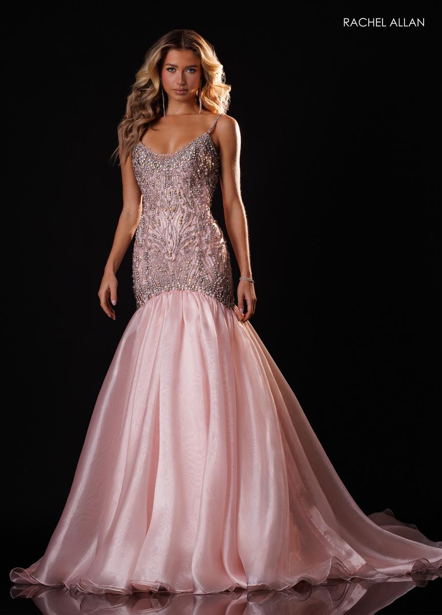Scoop Floor-Length Satin Formal Mermaid Rachel Allan 50433