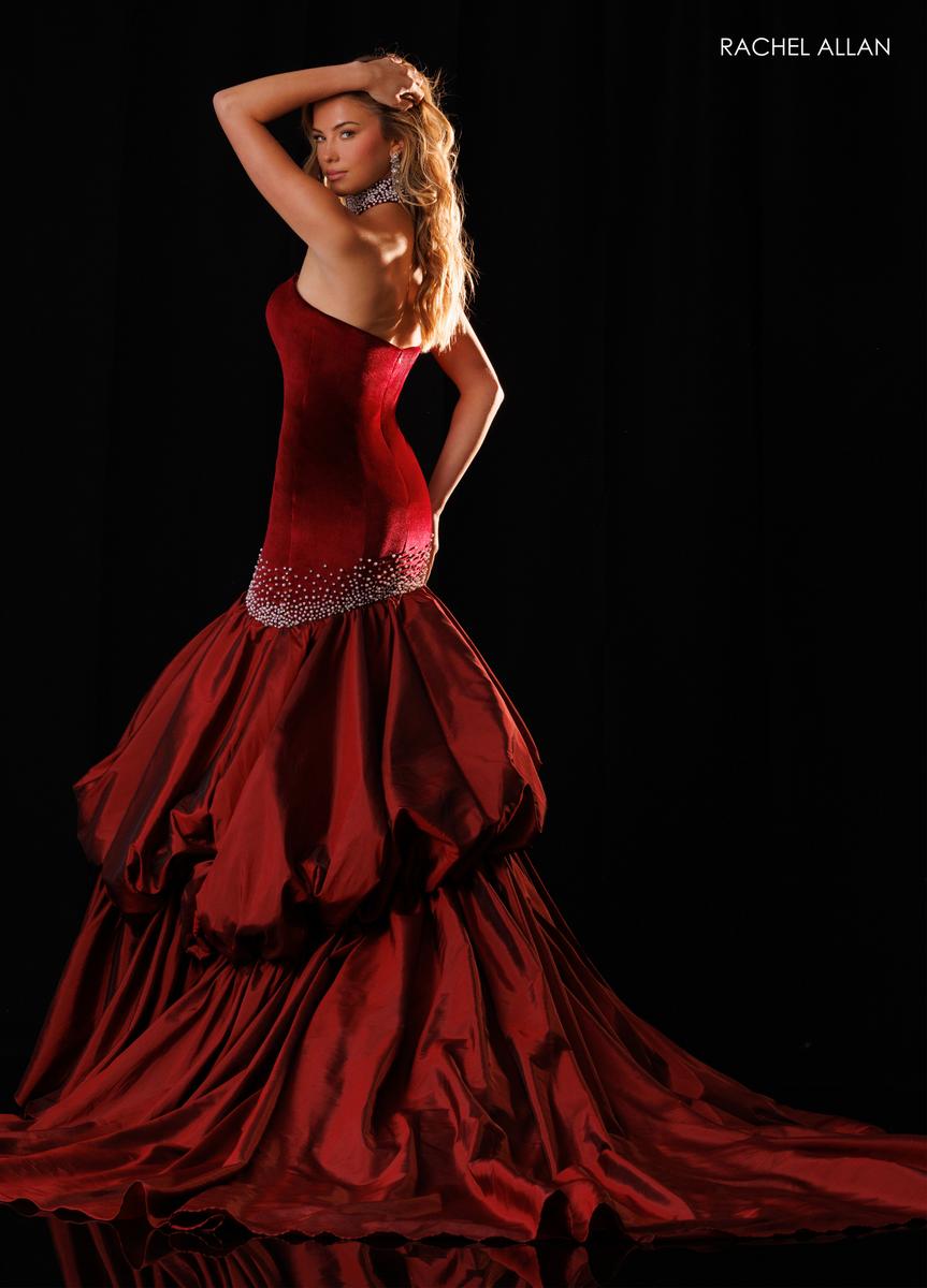 Strapless Curved Neck Floor-Length Velvet Formal Mermaid Rachel Allan 50442