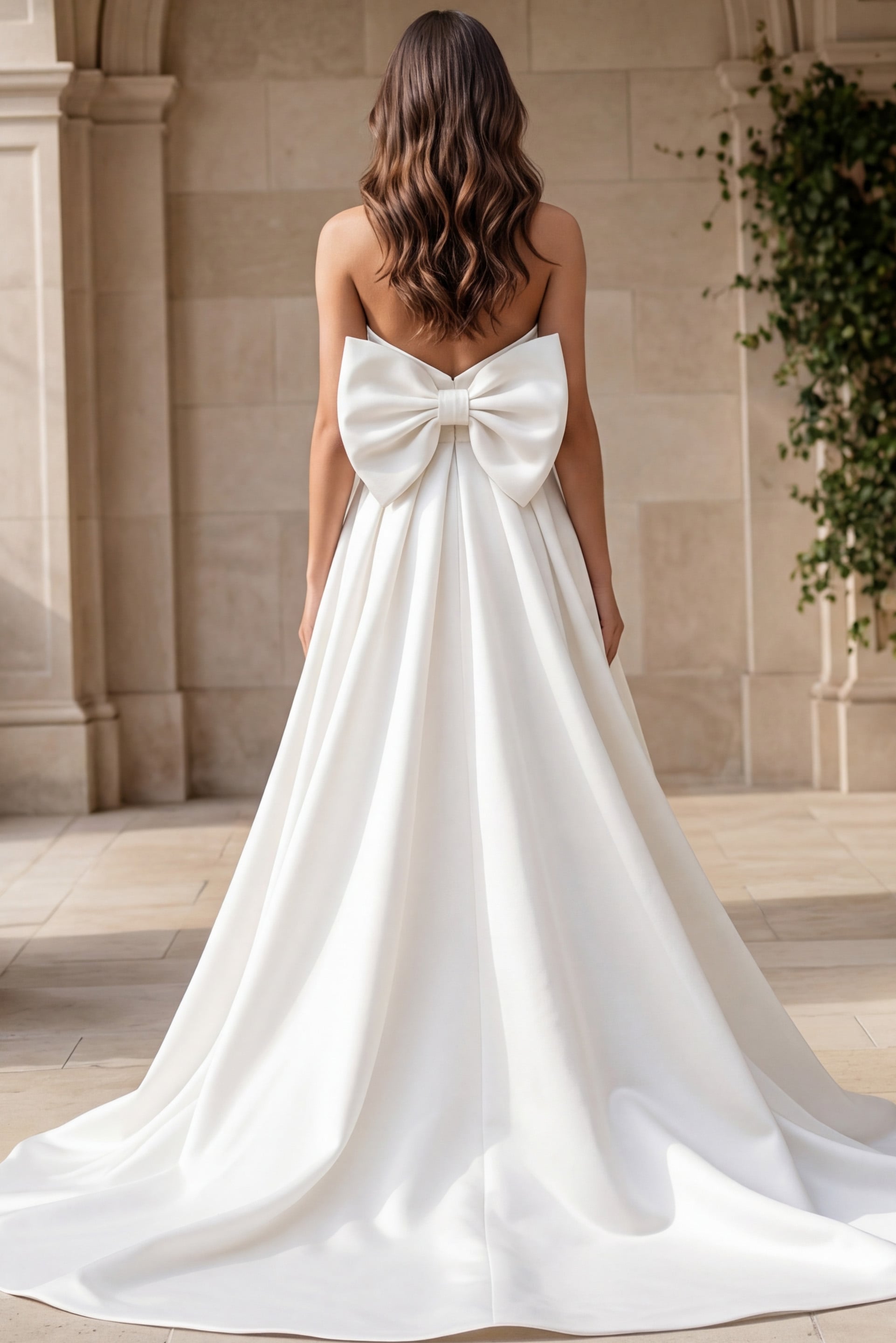 Strapless Floor-Length Satin Wedding A-Line Gown Jovani 50534