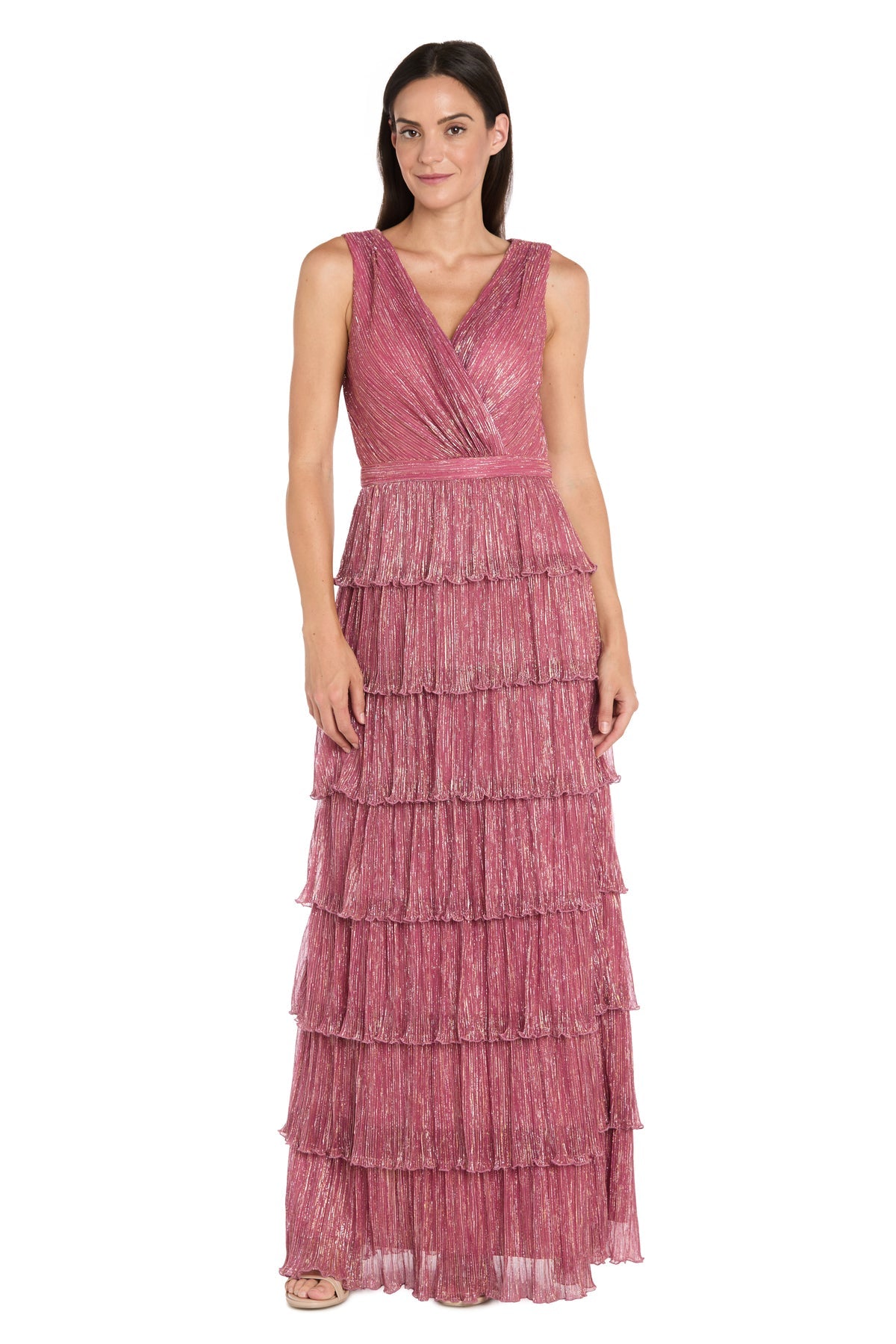 Cocktail Dresses Ruffle Tea Length Cocktail Dress Berry