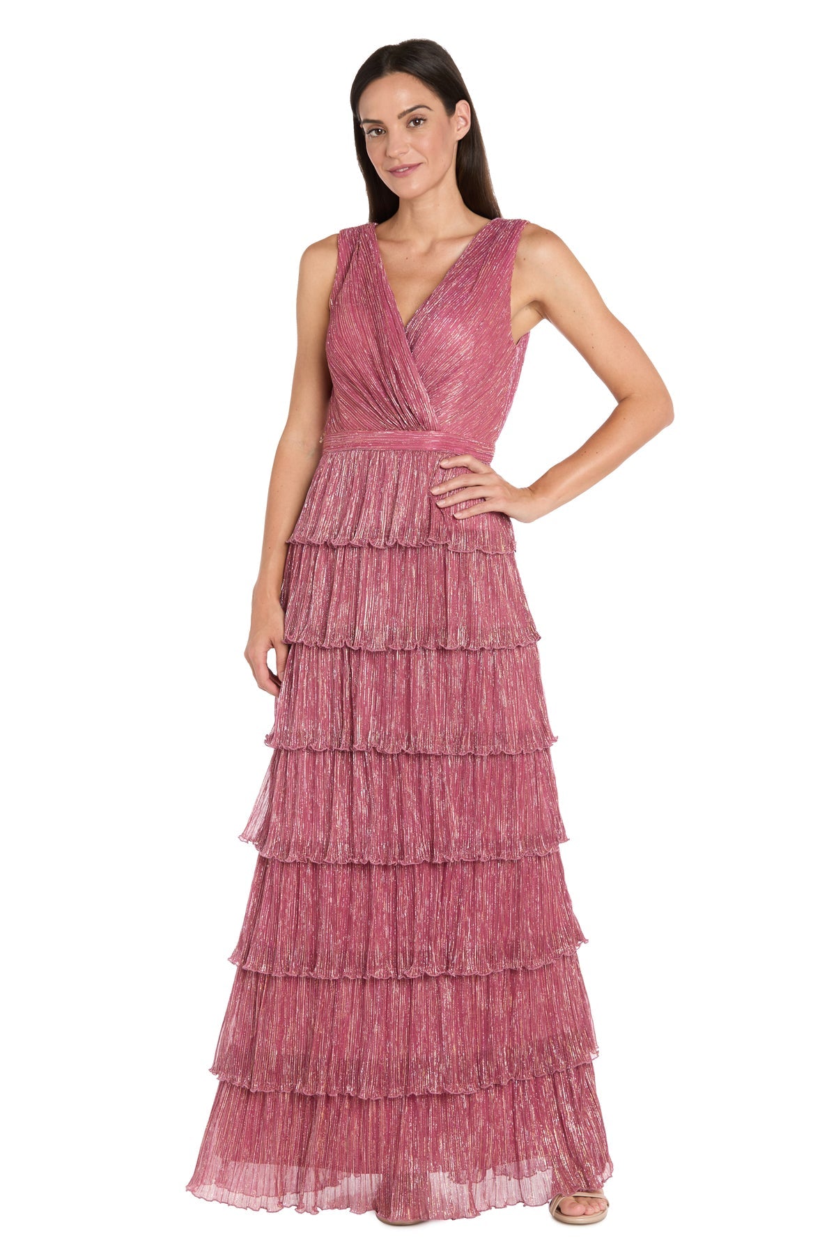 Cocktail Dresses Ruffle Tea Length Cocktail Dress Berry