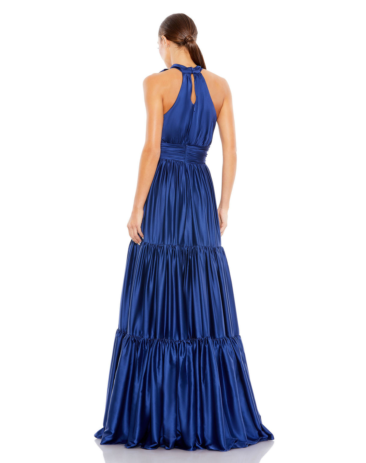 Formal Dresses Long Tiered Halter Formal Prom Dress Sapphire