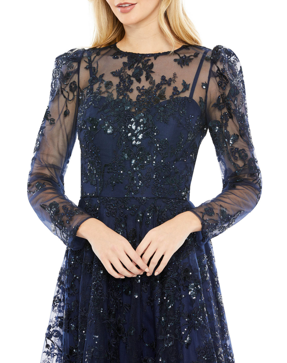 Mac Duggal 50664 Long Sleeve A Line Formal Evening Dress