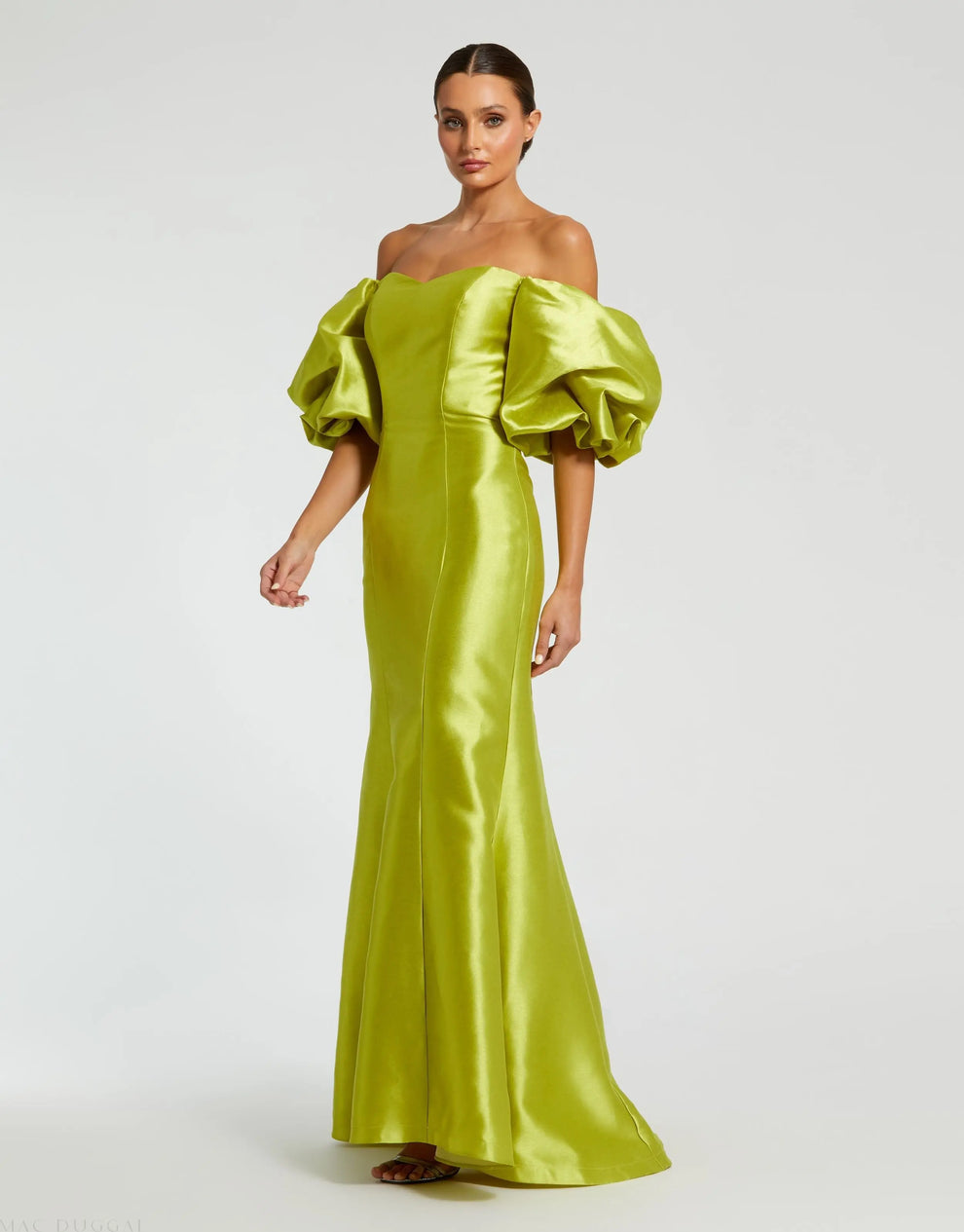 Strapless Curved Neck Floor-Length Satin Formal Mermaid Mac Duggal 9950677P