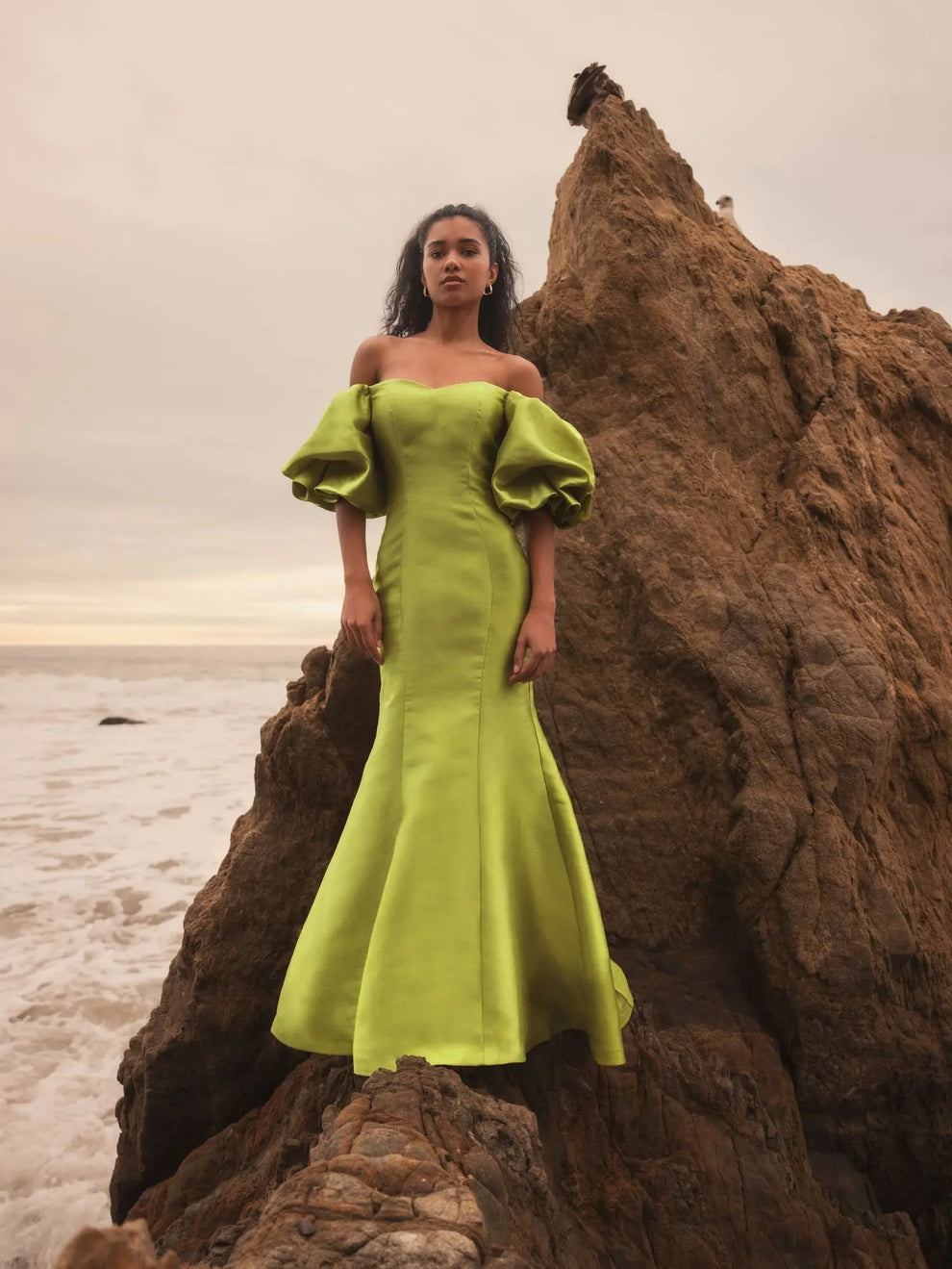 Strapless Curved Neck Floor-Length Satin Formal Mermaid Mac Duggal 9950677P