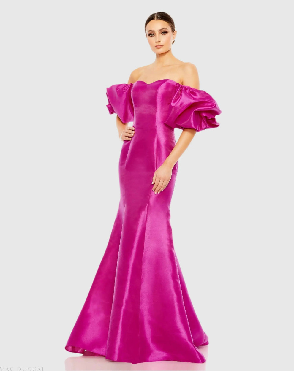 Strapless Curved Neck Floor-Length Satin Formal Mermaid Mac Duggal 9950677P