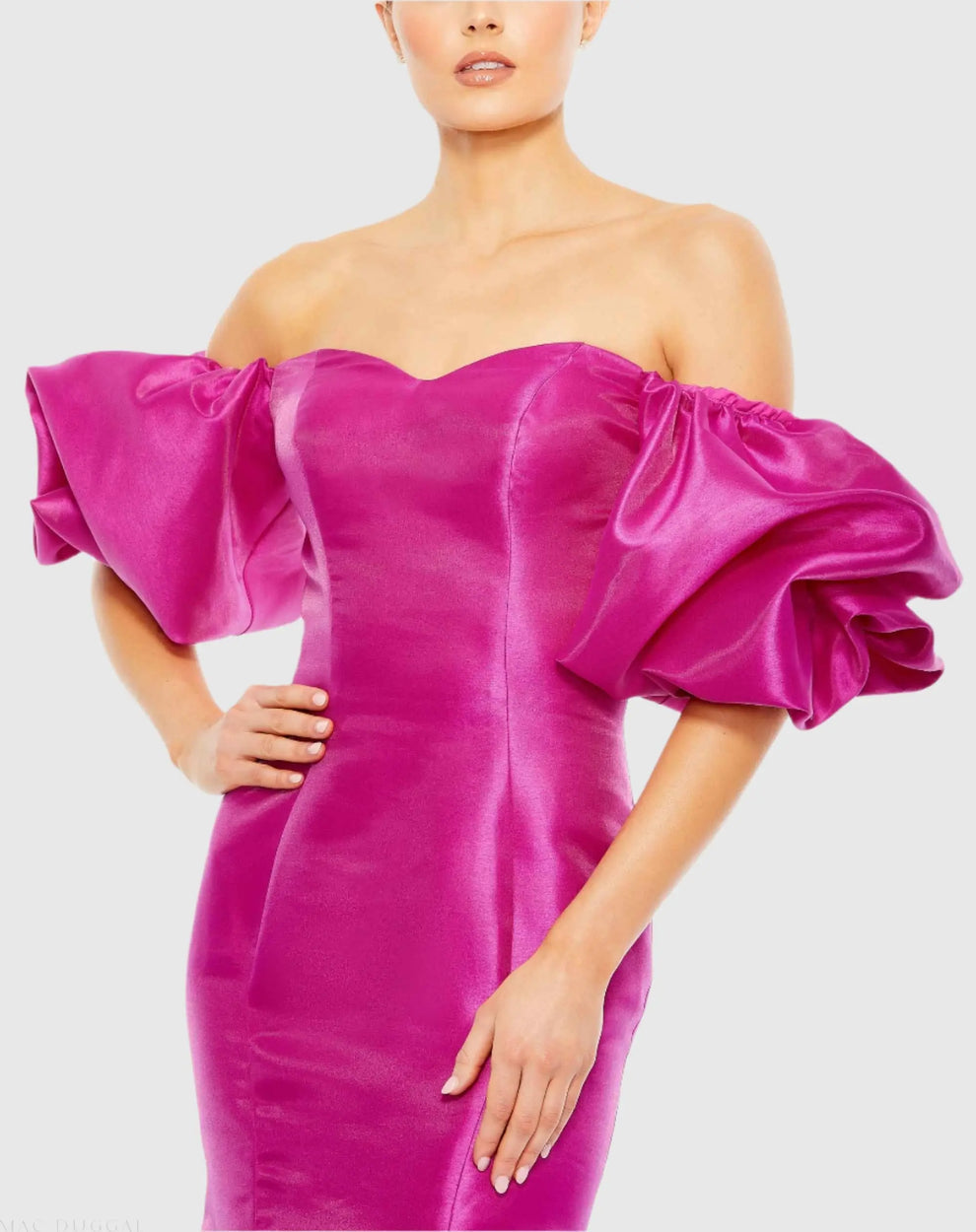 Strapless Curved Neck Floor-Length Satin Formal Mermaid Mac Duggal 9950677P