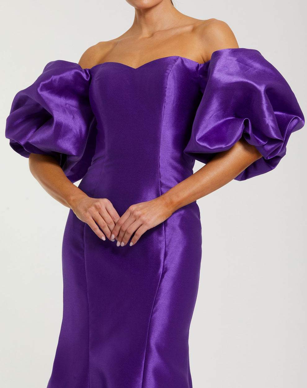 Strapless Curved Neck Floor-Length Satin Formal Mermaid Mac Duggal 9950677P