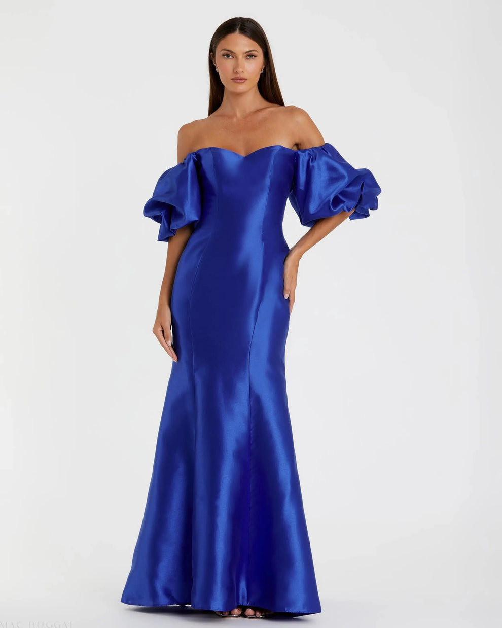 Strapless Curved Neck Floor-Length Satin Formal Mermaid Mac Duggal 9950677P