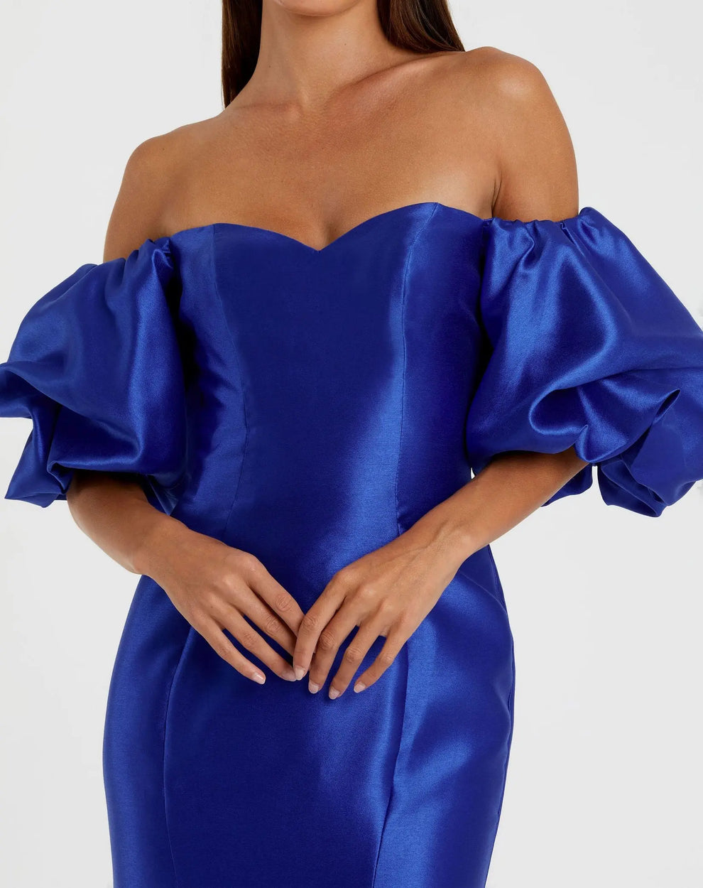 Strapless Curved Neck Floor-Length Satin Formal Mermaid Mac Duggal 9950677P