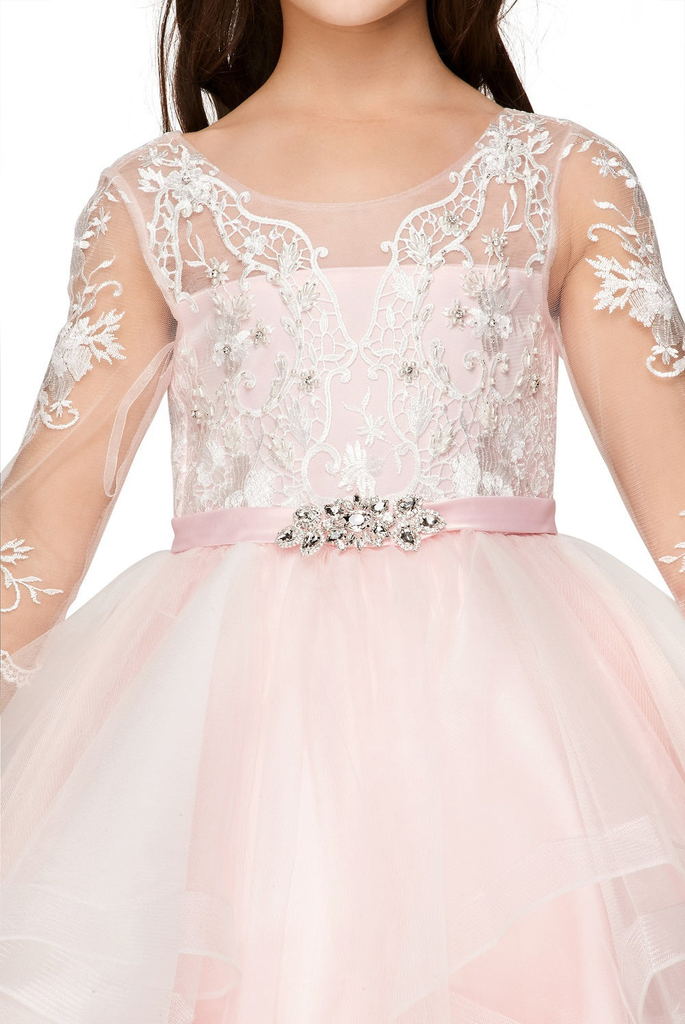 Flower Girl Dresses Beaded A Line Tea Length Flower Girl Dress Pink