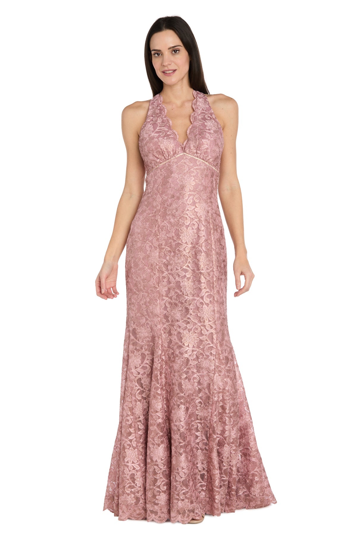 Halter Floor-Length Lace Formal Sheath R&M Richards 5083P