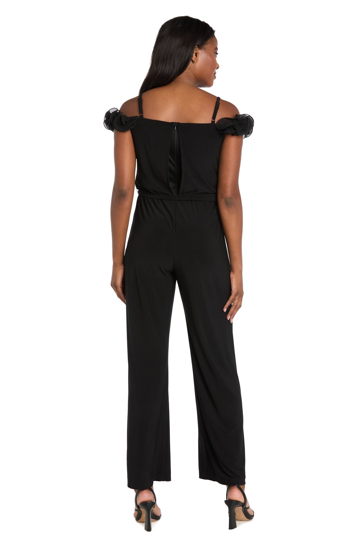 Jumpsuit Long Formal Ruffle Jumpsuit R&M Richards 5094 Black