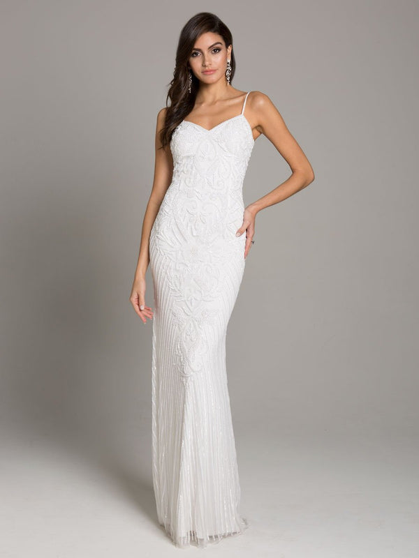 Lara Dresses 51005 Long Beaded Sequin Wedding Dress