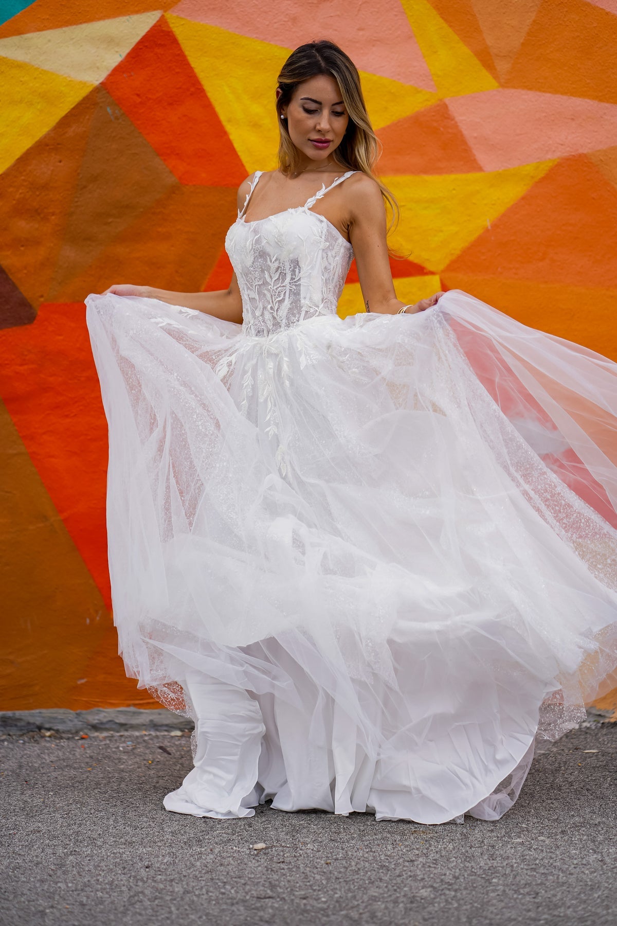 Lara Dresses 51042 Long Bridal Gown Lace Wedding Dress
