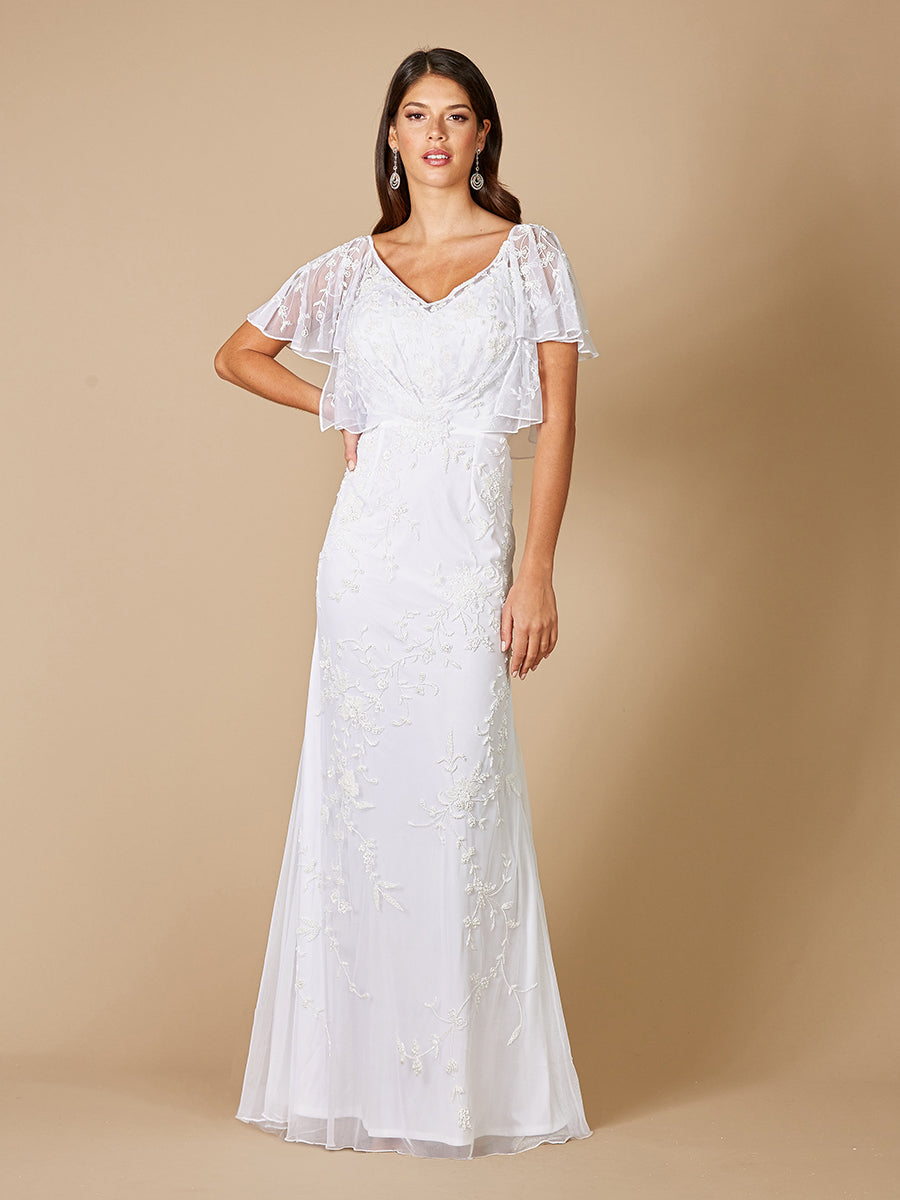 Lara Dresses 51056 Long Bridal Cape Wedding Dress