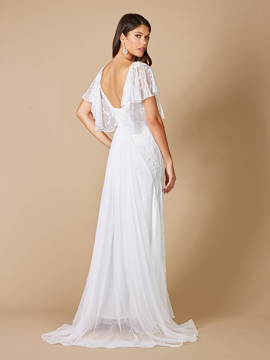 Lara Dresses 51056 Long Bridal Cape Wedding Dress