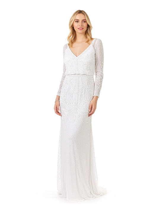 Wedding Dresses Long Beaded Wedding Bridal Dress Ivory